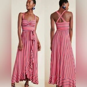 NEW! Anthropologie Maeve Gabriela Ruffled Maxi Dress